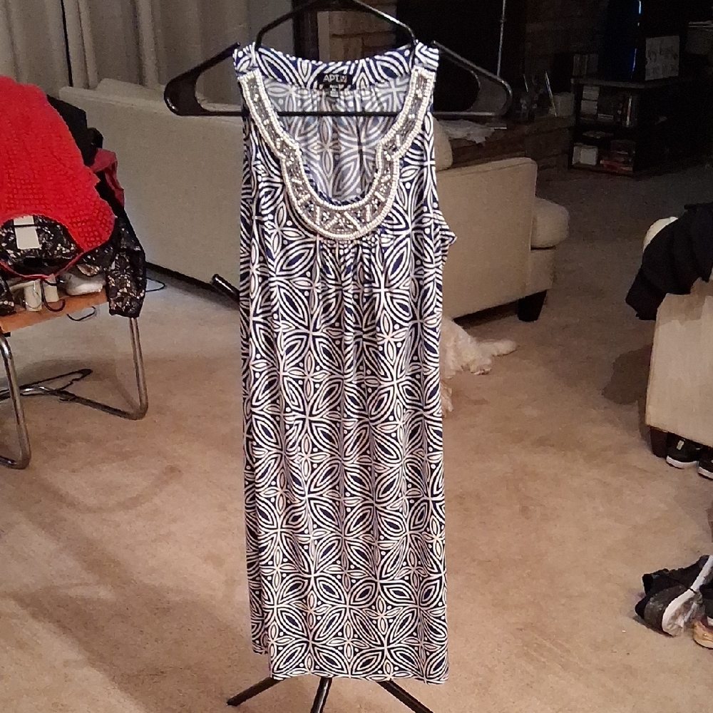 Apt. 9 Black and White Geometric Midi Dress